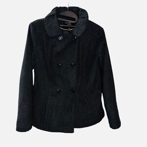 Celebrity Pink Women's  Charcoal Gray Peacoat Size M